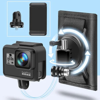 

Upgrade 360 Degree Rotation Bag Clamp for DJI OSMO / Gopro8/ Sjcam Quick Release Backpack Holder Adapter Bracket Accessories