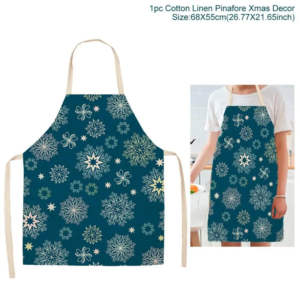 Christmas Apron-04 Huiran, Веселый новогодний фартук, Санта-Клаус, рождественские украшения для дома, Navidad, счастливый год, Рождество, кухня Noel - Цвет: Christmas Apron-04
