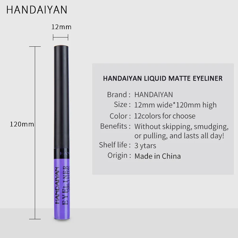 Cross-Border Hot Selling Han Daiyan Matte Non-Blooming Color Eyeliner FDA Certification