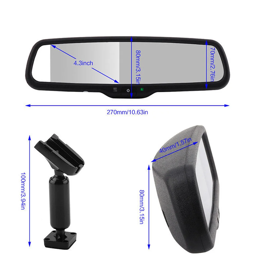 4," автомобильное зеркало заднего вида монитор дисплей авто затемнение с кронштейном+ камера для авто аксессуары
