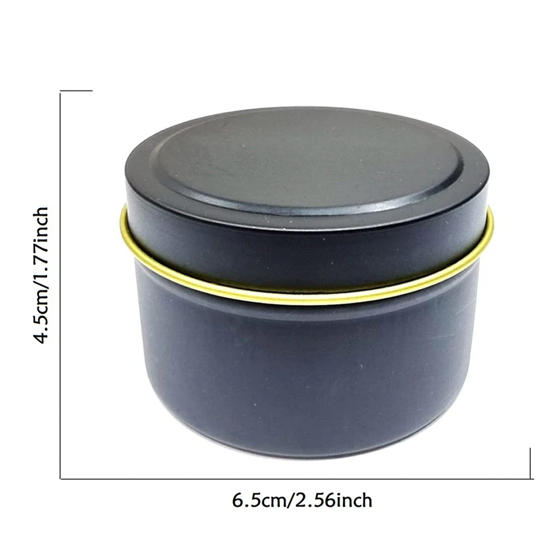 24 Pack Black Tins 8 oz. for Candle Making, Empty Jars Containers with Lids & Labels