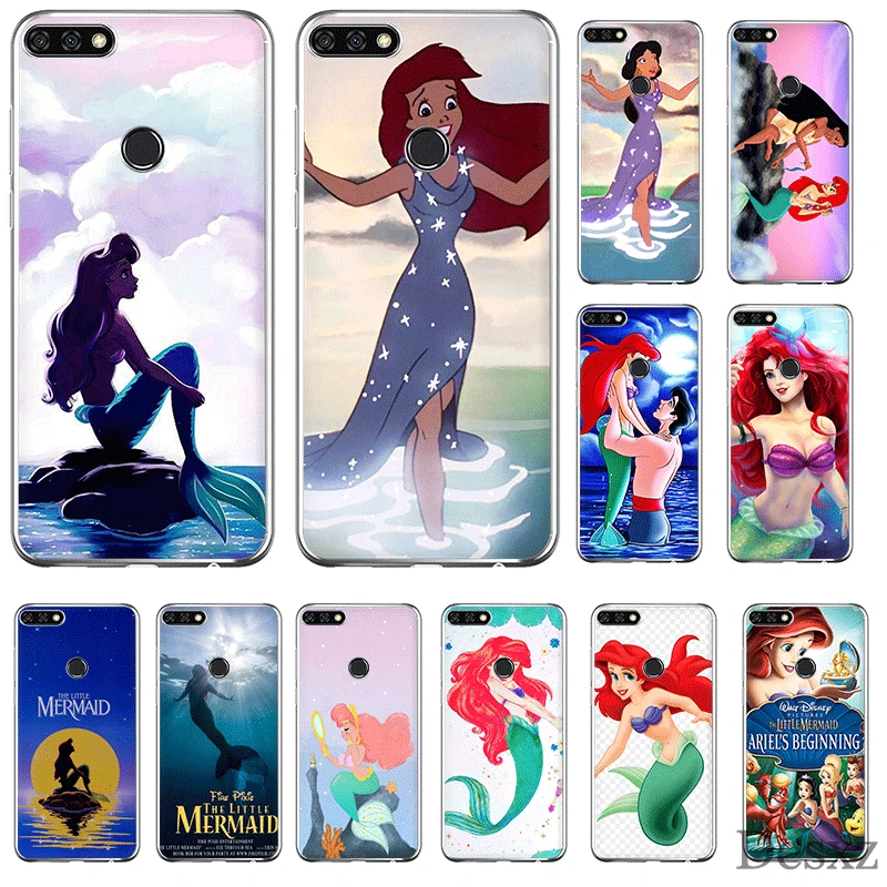 

Mobile Phone Case TPU For Huawei Honor 7A 7C 7X 6A 8 8X 8C 9 9X View 20 Note 10 Lite Cover Ariel Little Mermaid
