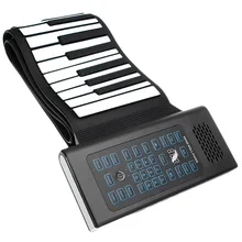 Горячая 88 клавиш перезаряжаемая клавиатура рулон пианино с микрофоном динамик музыкальный инструмент Электрический аксессуар черный