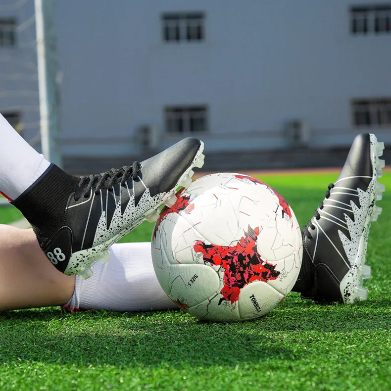 Zapatos de foutbol para hombre al aire Botas De foutbol blancas doradas para hombre, zapatos De foutbol De tobillo alto