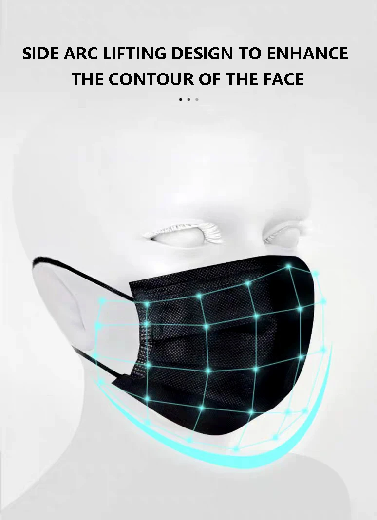 10-200pcs 24h ping Disposable Child Mask Child Face Mask 3-layer Disposable Non-woven Fabric Protection Face Mask