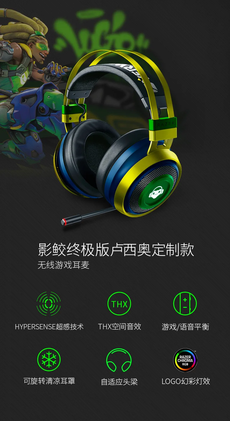 Razer Nari Ultimate Edition Wireless Headset 7 1 Channel Thx Super Sensing Vibration Gaming Headset Mouse Pads Aliexpress