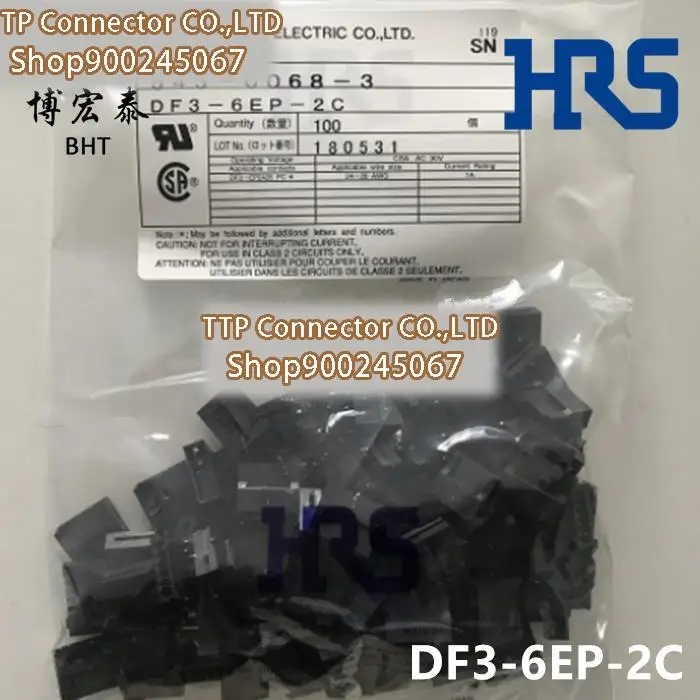 

1000pcs/lot Connector DF3-6EP-2C Plastic shell 6Pin 2.0MM Leg width 100% New and Origianl