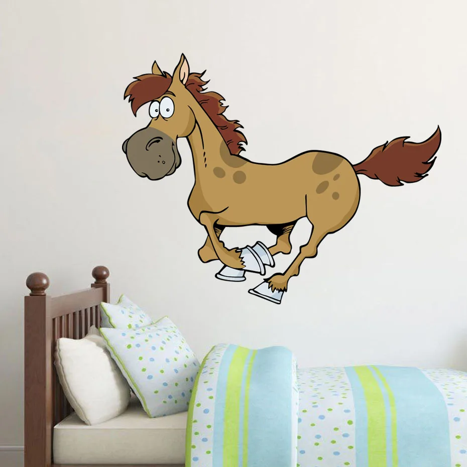 Funny Pig kangaroo Cat Horse Wall Stickers Art Creative Animals Decals for Kids Nursery Room Bedroom Door Home Mural Decoration (6)