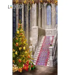 Laeacco фон для фотосъемки Рождественская елка Роскошный декор старый дворец лестница фотографический фон фотосессия Фотостудия