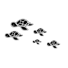 Autocollants de mode, 16x9cm, tortue de mer, famille, mignon et intéressant, accessoires de voiture, style de casque de moto