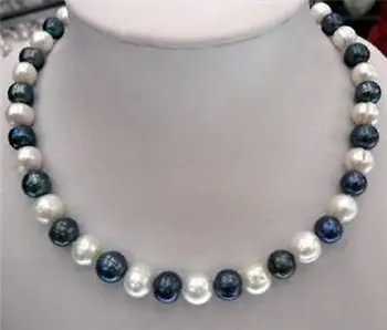 

8-9mm Natural Black & White Akoya Cultured Pearl Fashion Jewelry Necklace