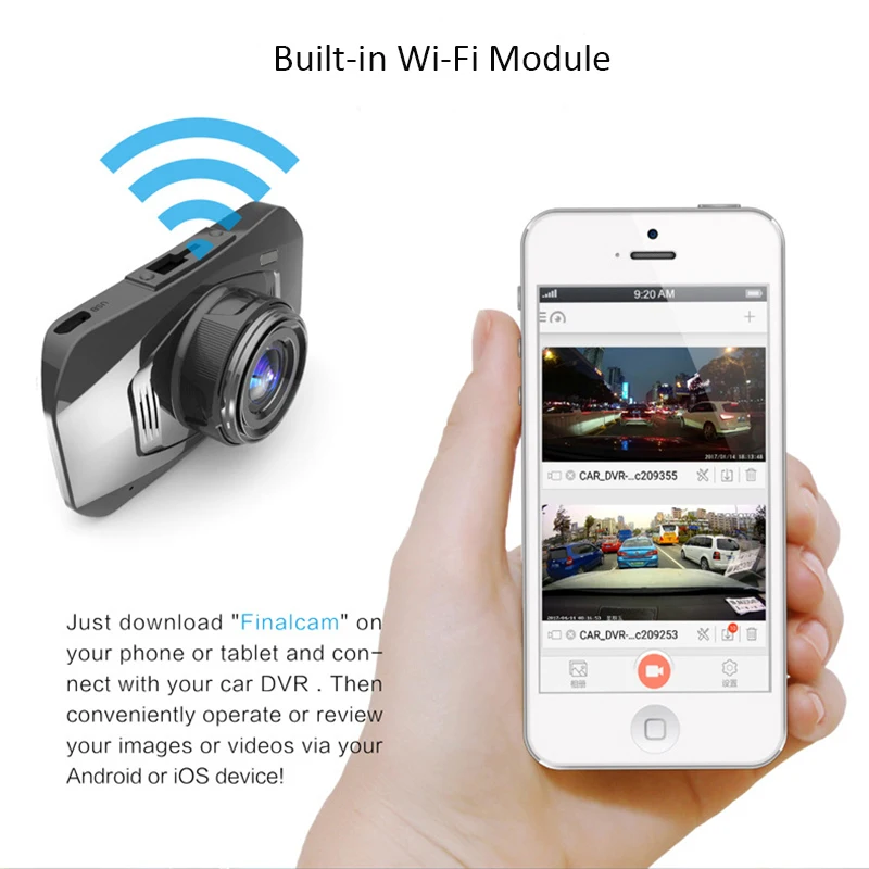 Автомобильный видеорегистратор 2 7 Wi Fi 1080P Full HD Автомобильная камера видео
