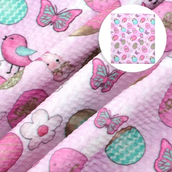 

50*145cm Easter Rabbit Printed Bullet Textured Liverpool Fabric For Kid DIY Sewing Material Home Textile Quilting Placema,c9865