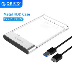 ORICO – boîtier Transparent pour disque dur SATA vers USB 2.5, 5Gbps, 4 to, avec boîtier en métal, supporte UASP, 3.0 pouces 