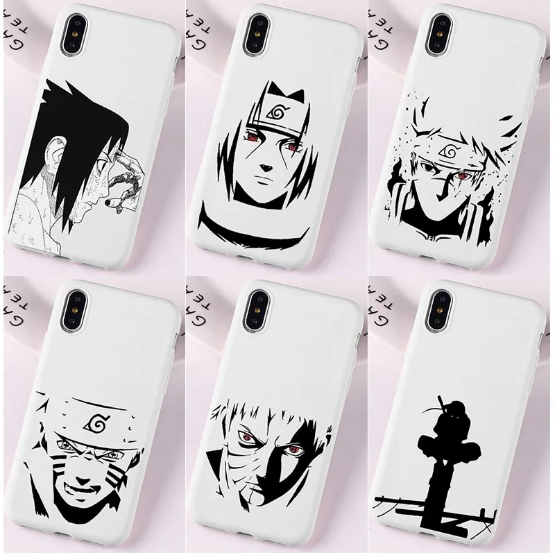 Чехол для телефона Akatsuki с изображением японского аниме черно-белый iphone 7 8 plus XS X XR