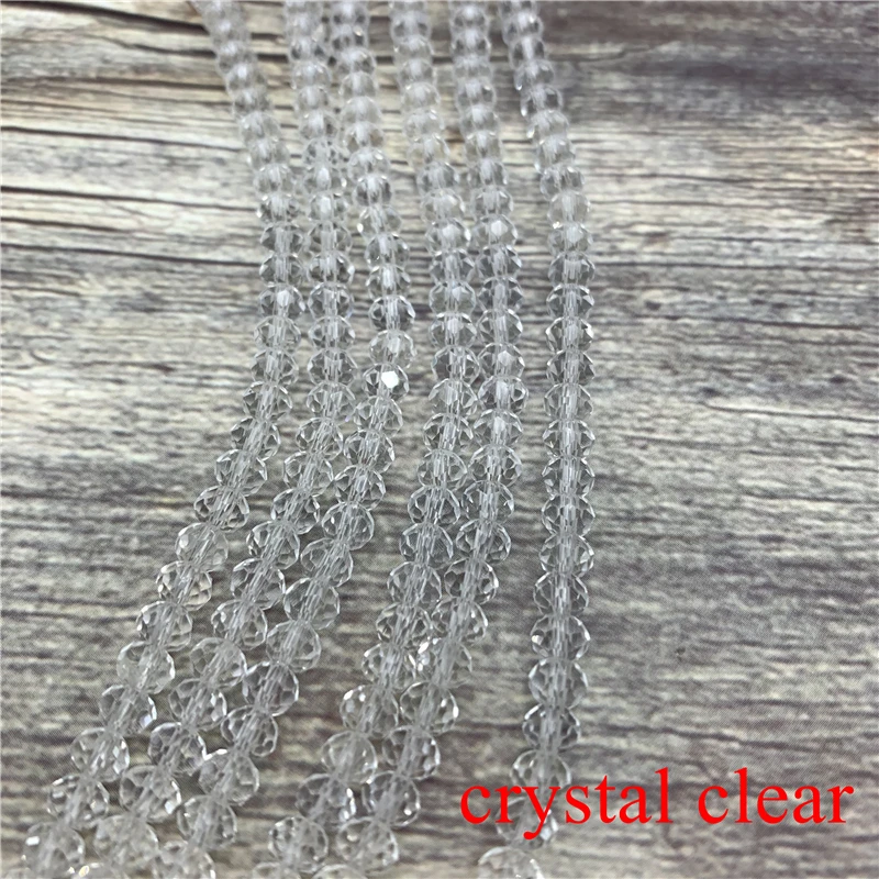 crystal clear 3x4 мм 140 шт хрустальные круглые бусины стеклянные бусины граненые хрустальные бусины для изготовления ювелирных изделий Diy бисер оптом - Цвет: crystal clear