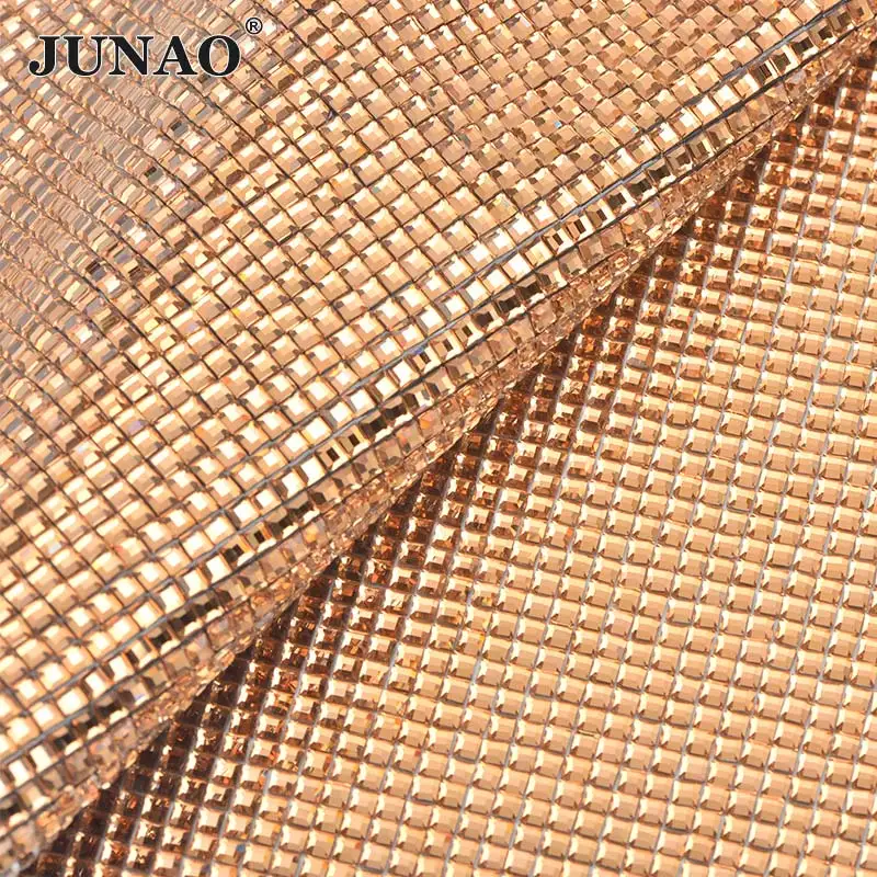 Brown JUNAO 24*40 см Прозрачное горячее исправление стекло зеркало Стразы сетка передачи страз лента Железная на кристалл отделка аппликация для украшения - Цвет: Brown