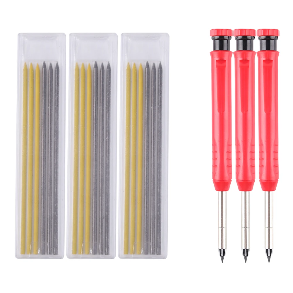 Solid Carpenter Pencil Set Construction Pencils with Refills Leads Mechanical Pencil Architect