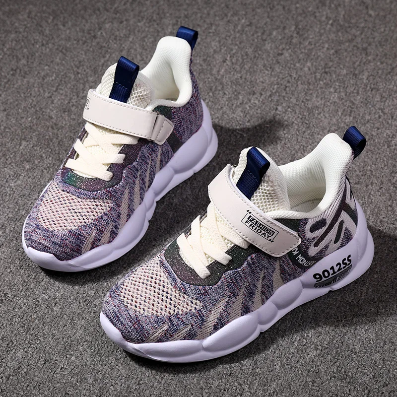 Thick Bottom Sneakers Children Running Shoes Sport Shoes Shock Absorption Kids Casual Breathable Travel Shoe SD059