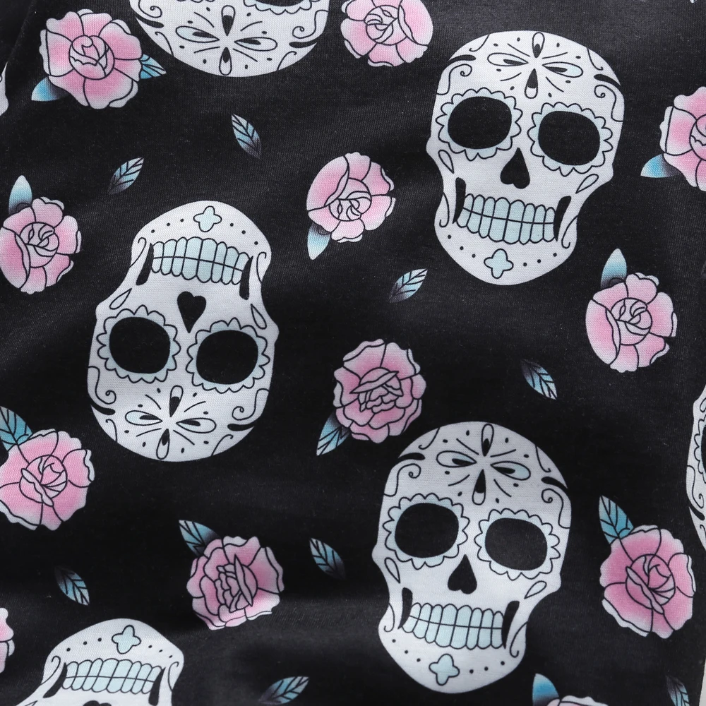 2020 Newborn Baby Boys Girls Rompers Skull Floral Long Sleeve Playsuit Halloween Costume Jumpsuit Cotton kids Outfits