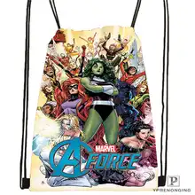 Пользовательские Marvell Comics походная сумка на шнурке милый рюкзак для детей(черная спинка) 31x40 см#2018612-01-8