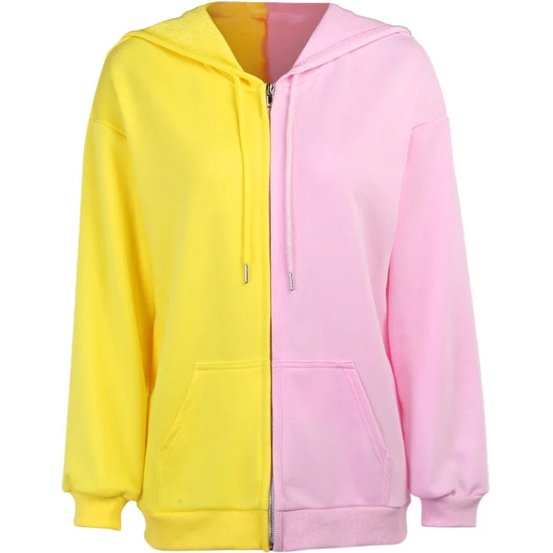 pink and yellow hoodie