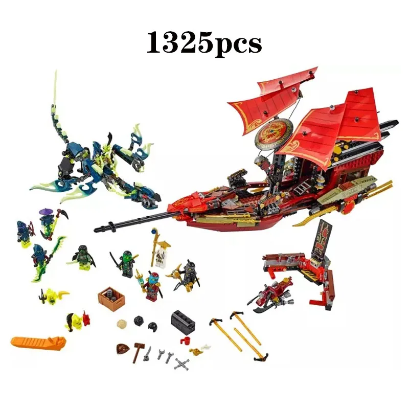 

Ninja Bricks Final Flight of Destiny's Bounty Compatible Legoingly Ninjagoing 70738 Building Blocks Toys for Kids Christmas Gift