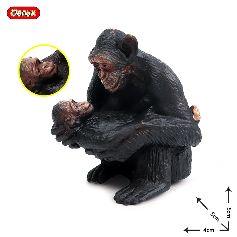 Oenux дикие животные модель моделирование орангутанг шимпанзе Горилла Гиббон обезьяна Фигурки ПВХ Коллекция игрушек подарок - Цвет: without box