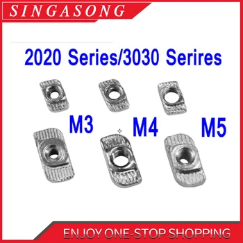 

10pcs M3 M4 M5 Thread T Nut EU Standard Drop In T-Slot Carbon Steel for 2020 3030 4040 4545 Series Aluminum Profiles
