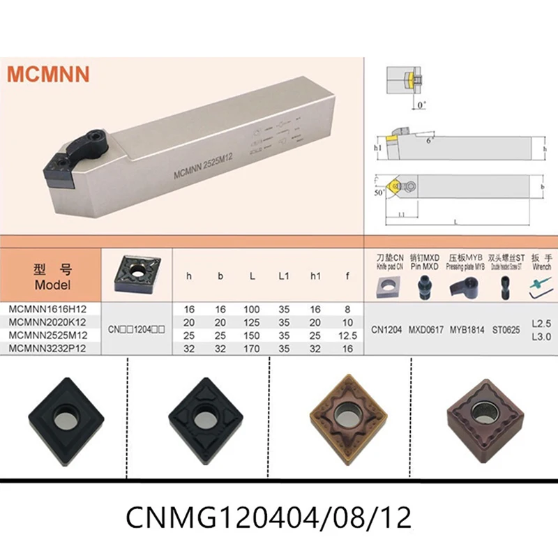 MCMNN держатель внешнего токарного инструмента MCMNN1616H12 MCMNN2020K12 MCMNN2525M12 токарный станок с ЧПУ держатель инструмента для CNMG1204 карбидные вставки