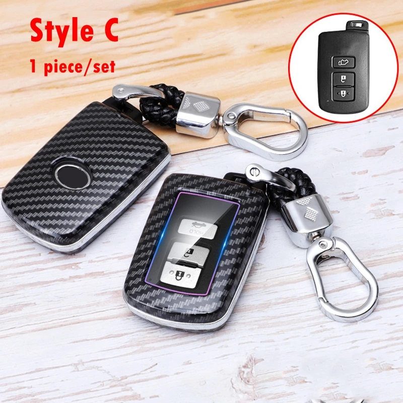 

TPU Carbon Fiber Pattern Car Smart Key Protective Shell Decorative Cover Is for Toyota Series Models with The Same Shape Key
