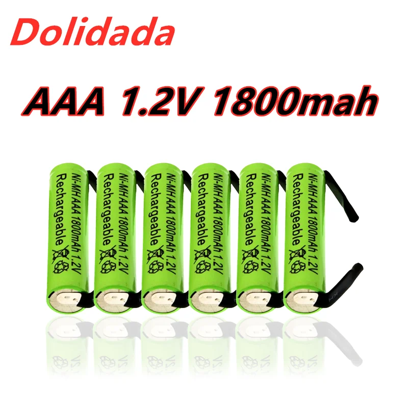 new Ni Mh 1.2V AAA rechargeable battery, 1800mah,with soldering pads for Philips Braun electric