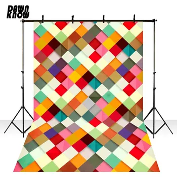 

DAWNKNOW Knit Colorful Pattern Photography Background Children Newborn Photocall Shoot Backdrop For Wedding Photo Studio F883