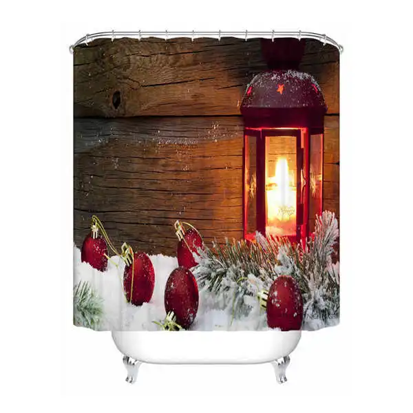 Shower Curtain Пользовательские водонепроницаемые занавески для душа красная Рождественская игрушка с принтом сердца ванная комната декор различных размеров#180324-01-29 - Цвет: Shower Curtain