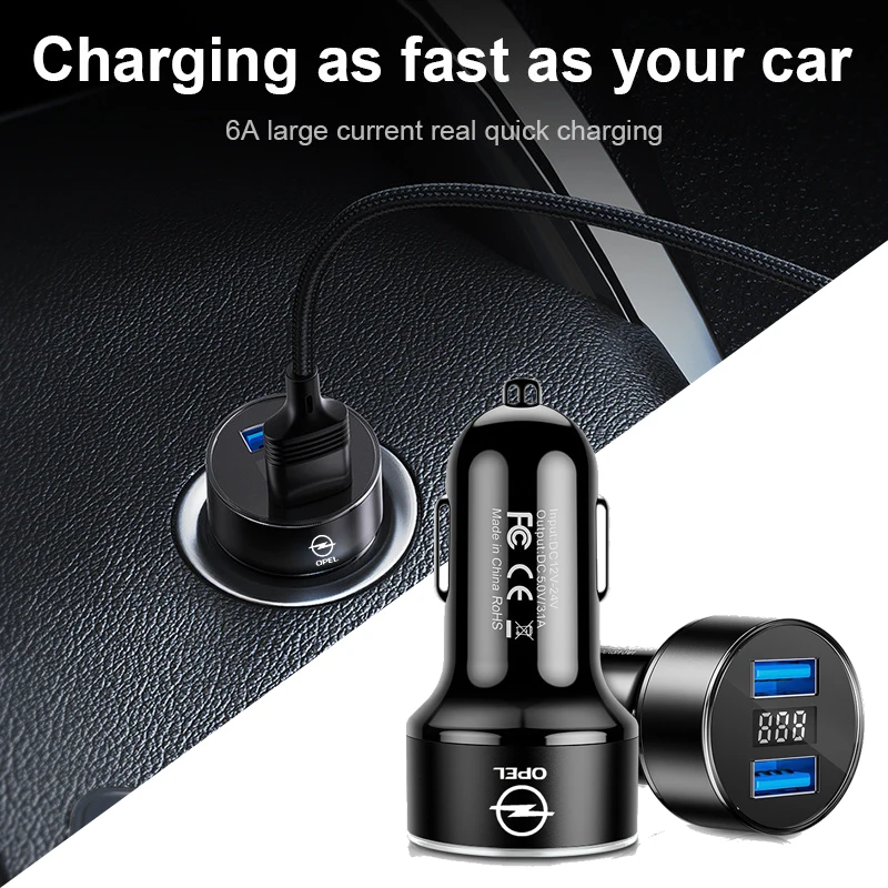 

3.1A LED Display USB Phone Charger Car-Charger for iphone 11 XR X 7 8 8P for opel insignia astra h j g corsa d zafira b