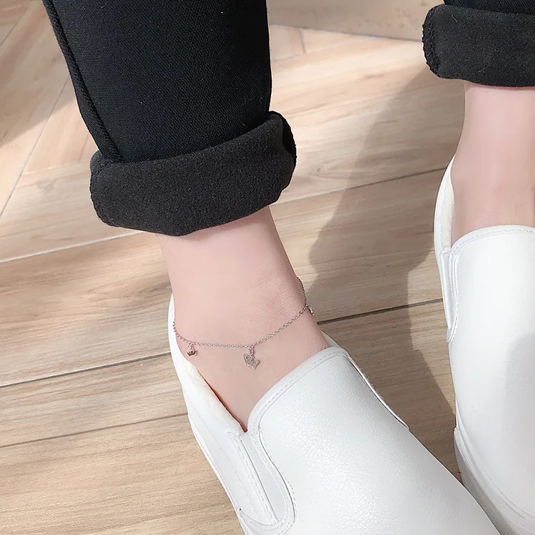 

Japanese And South Korean Style New Style S925 Fine Silver Anklet Women's Simple Personalized & Creative jiao shi pin Anti-Aller