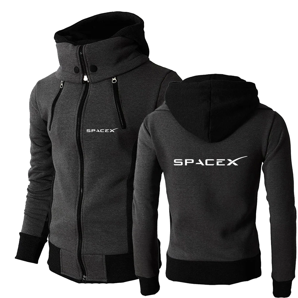 Новинка 2021 Мужская модная брендовая флисовая толстовка с принтом и логотипом SpaceX