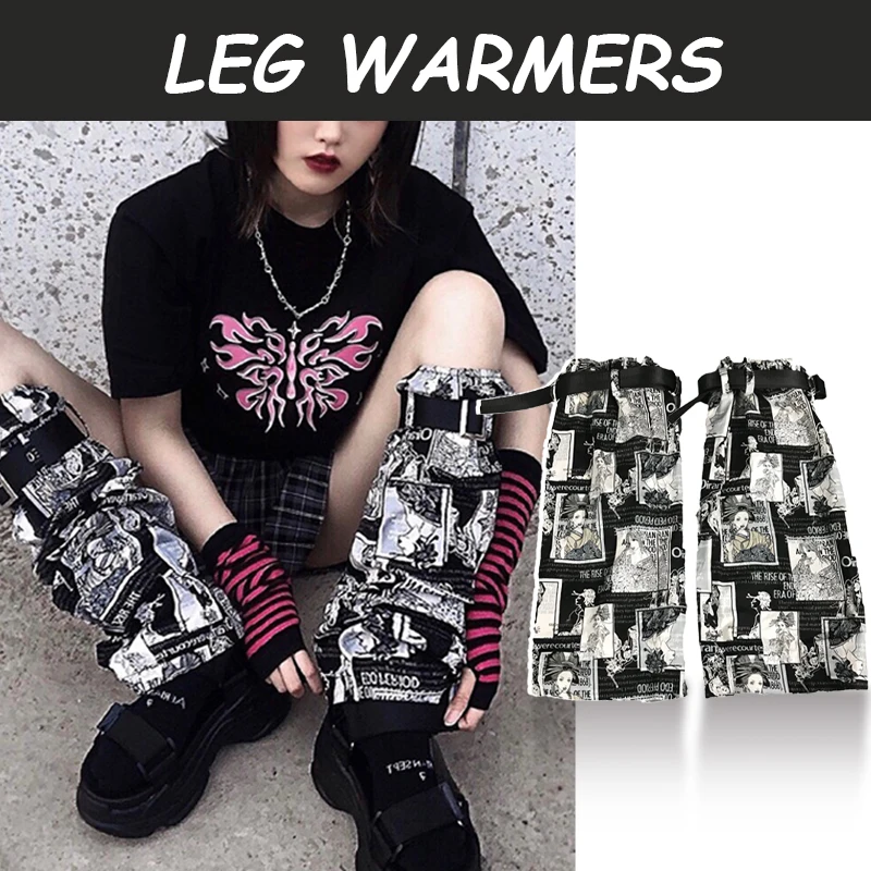 calze-punk-giapponesi-tokyo-geisha-pattern-gothic-harajuku-magazine-print-scaldamuscoli-leg-sleeve-cosplay-lolita-pile-sock