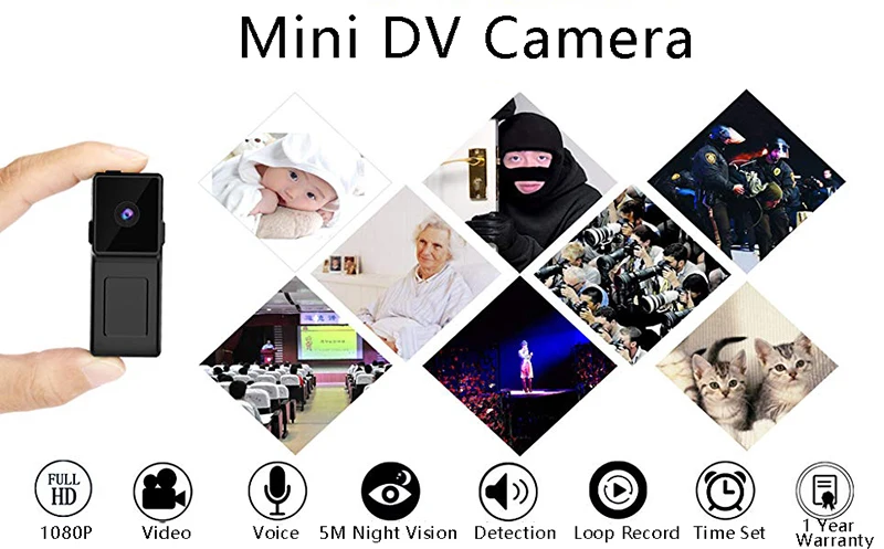 Мини микро камера мини DV DVR видеокамера HD 1080P ИК ночного видео фото видения движения обнаружения памяти до 64G для безопасности спорта