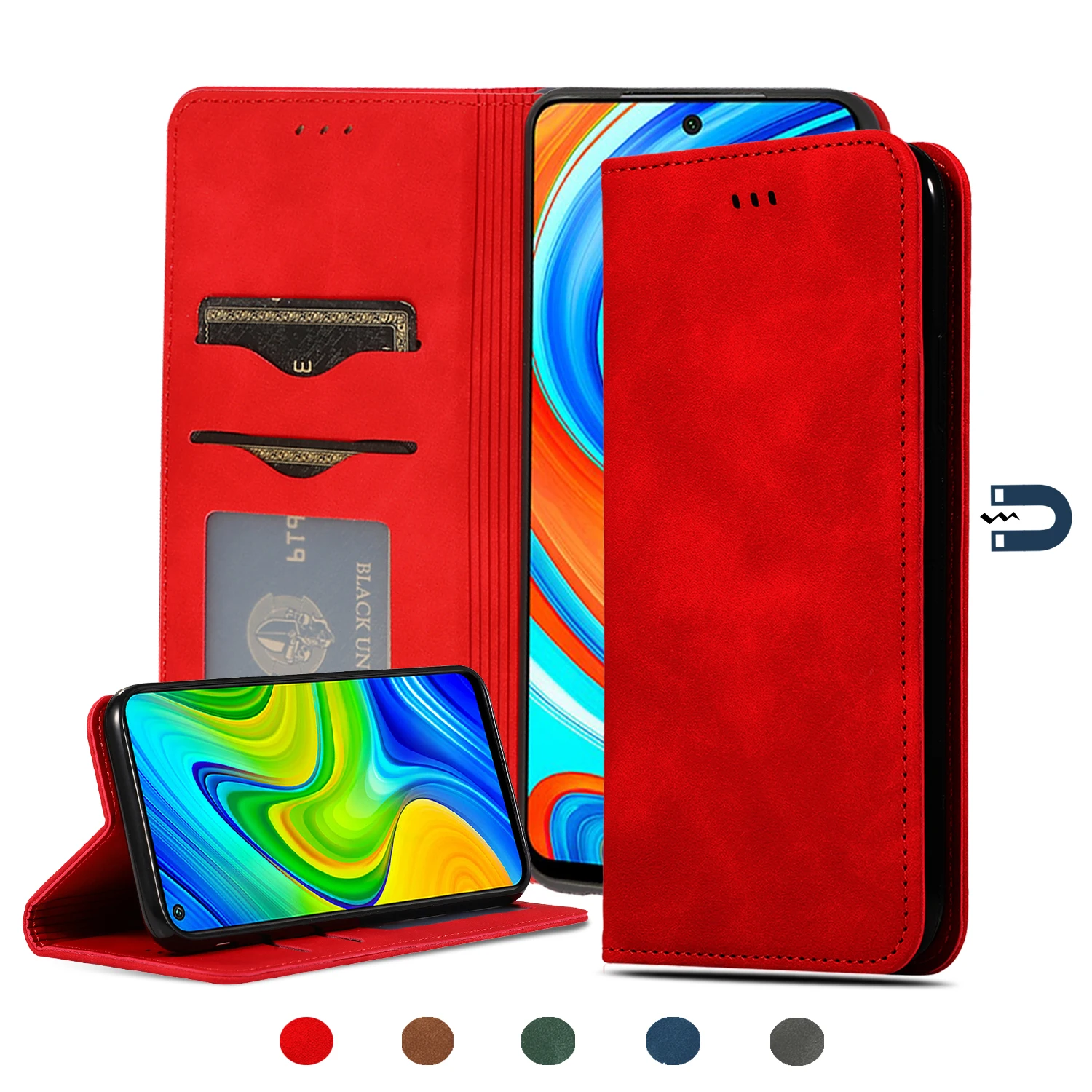 Флип чехол для Xiaomi Redmi 9 K30 K20 8a 7a Poco F2 X2 Note s 8 8T 7 6 Pro Funda Xiomi Mi 10 Se 9T кожаный магнитный