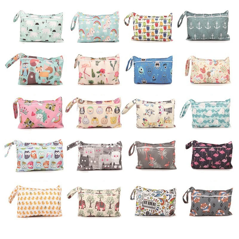 1 Pc a prueba de agua reutilizable bolsa de bolsillo bolso PUL de seco bolsa Mini bolso de tamaño Normal 22,5*15CM