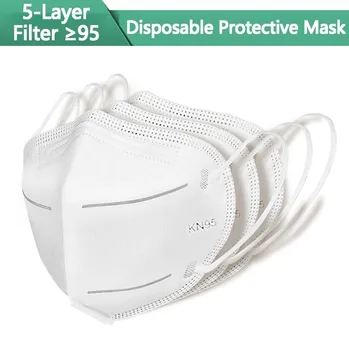 

KN--95 5-layer Face Mouth Guards KN-95 Disposable Cover Facial Protective Covers non-woven Cotton Puff For Women