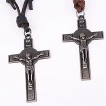 Ожерелье из искусственной кожи, религиозное ювелирное изделие, религиозный крест, Иисус, христианская Библейская вдохновляющая вера, браслеты для мужчин, персонализированный подарок