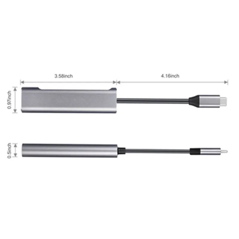 4 в 1 USB C концентратор адаптер с тип-c 4K HDMI USB 3,0 2,0 питания зарядная док-станция