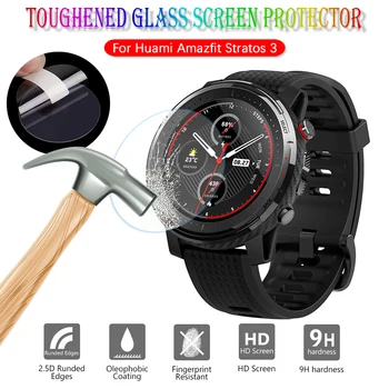 

New Fashion Clear Tempered Glass Screen Protector Cover Protective Film Guard For Xiaomi Huami AMAZFIT Stratos 3 Smartwatch GPS