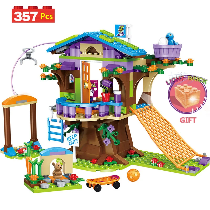 Comprar 357 Uds amigos campamento de aventura casa del árbol modelo Emma Mia Construcción de ladrillos figura de juguete para niños Compatible con Legoinglys para niñas