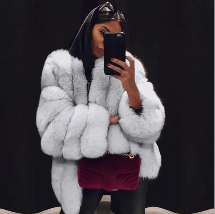 女性のためのセクシーなフェイクファーコート,ルーズ,ファッショナブル