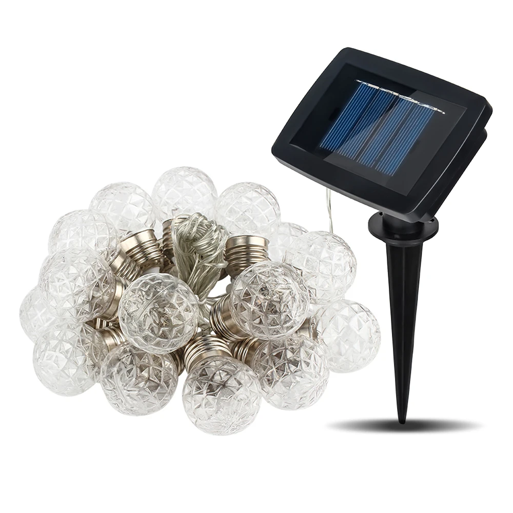 Waterproof Solar Globe Bulb String Lights Outdoor Pineapple Ball LED Light String Garland Patio Chain Lamps Christmas Decoration 5