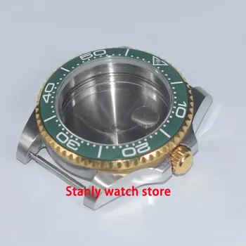 

Sapphire crystal 40mm stainless steel green ceramic bezel watch case fit ETA 2836 Miyota 8215 821A automatic movement