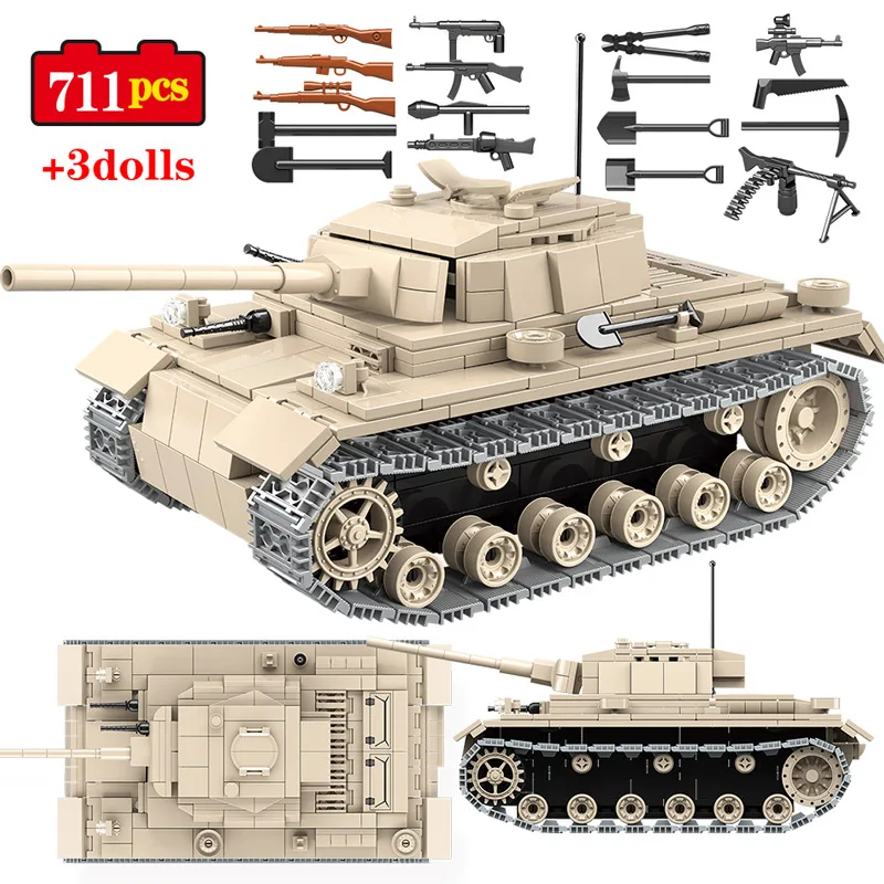 Военная немецкая модель танка Panzerkampfwagen III строительные блоки танк Второй мировой
